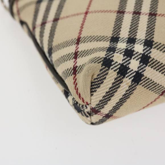 BURBERRY Nova Check Blue Label Pouch Canvas Beige Brown Red Auth 39015 - Picture 7 of 16